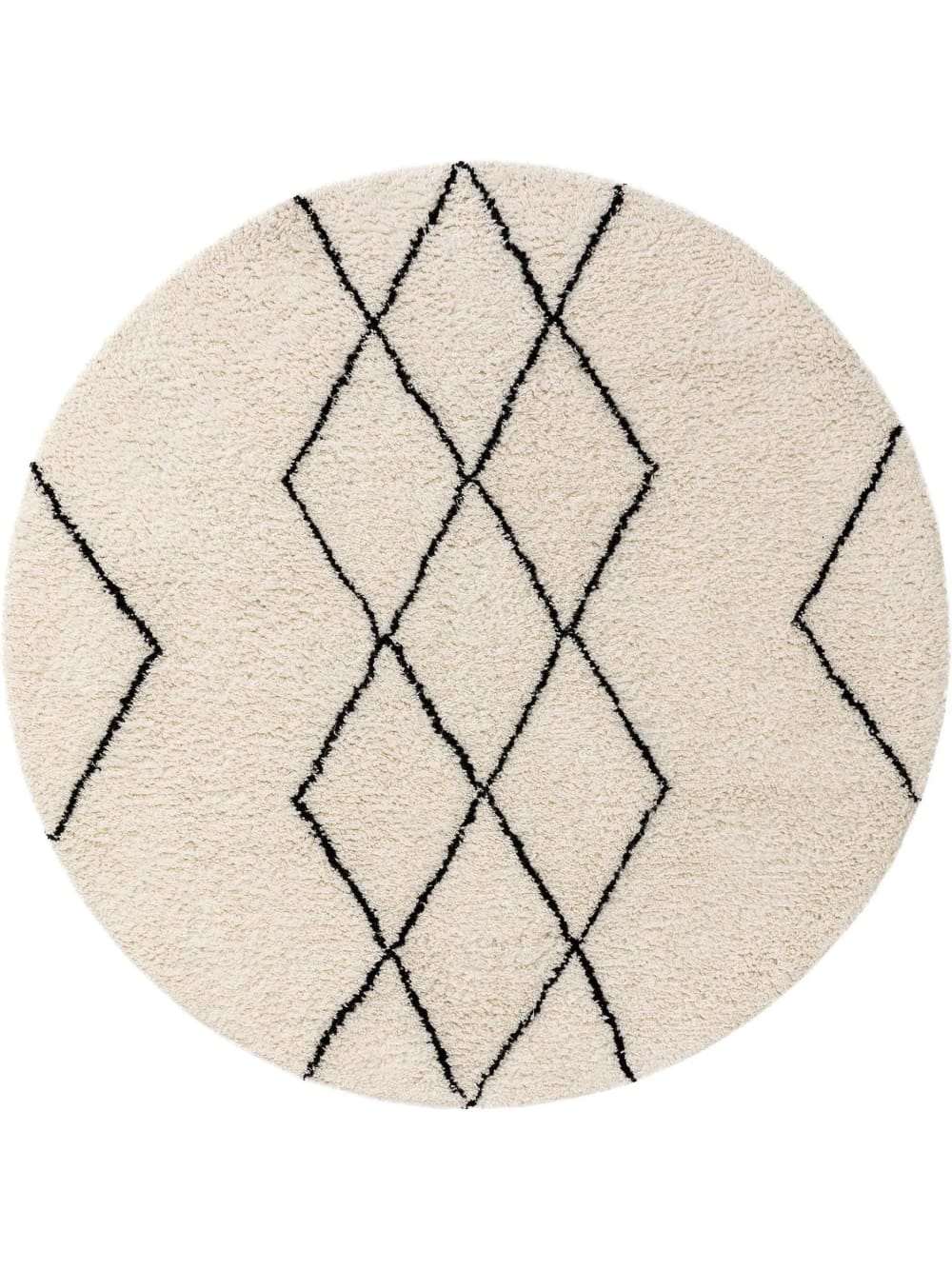 Benuta Wollteppich rund cream D 100 rund style landhaus Beige Wolle