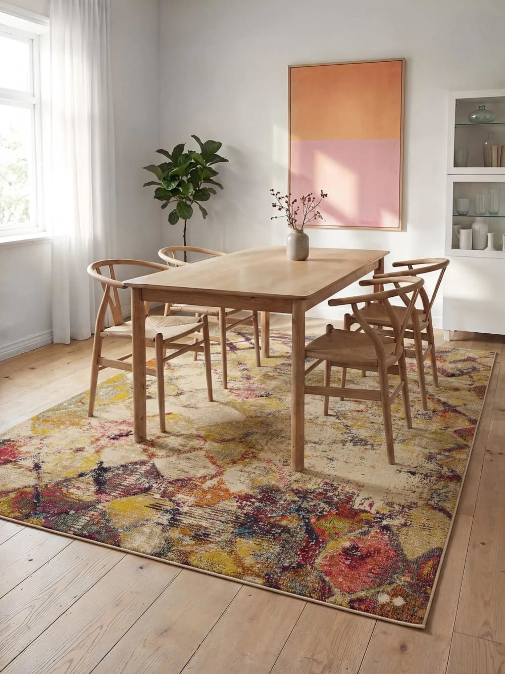 Tapis beige/multicouleur 140x200