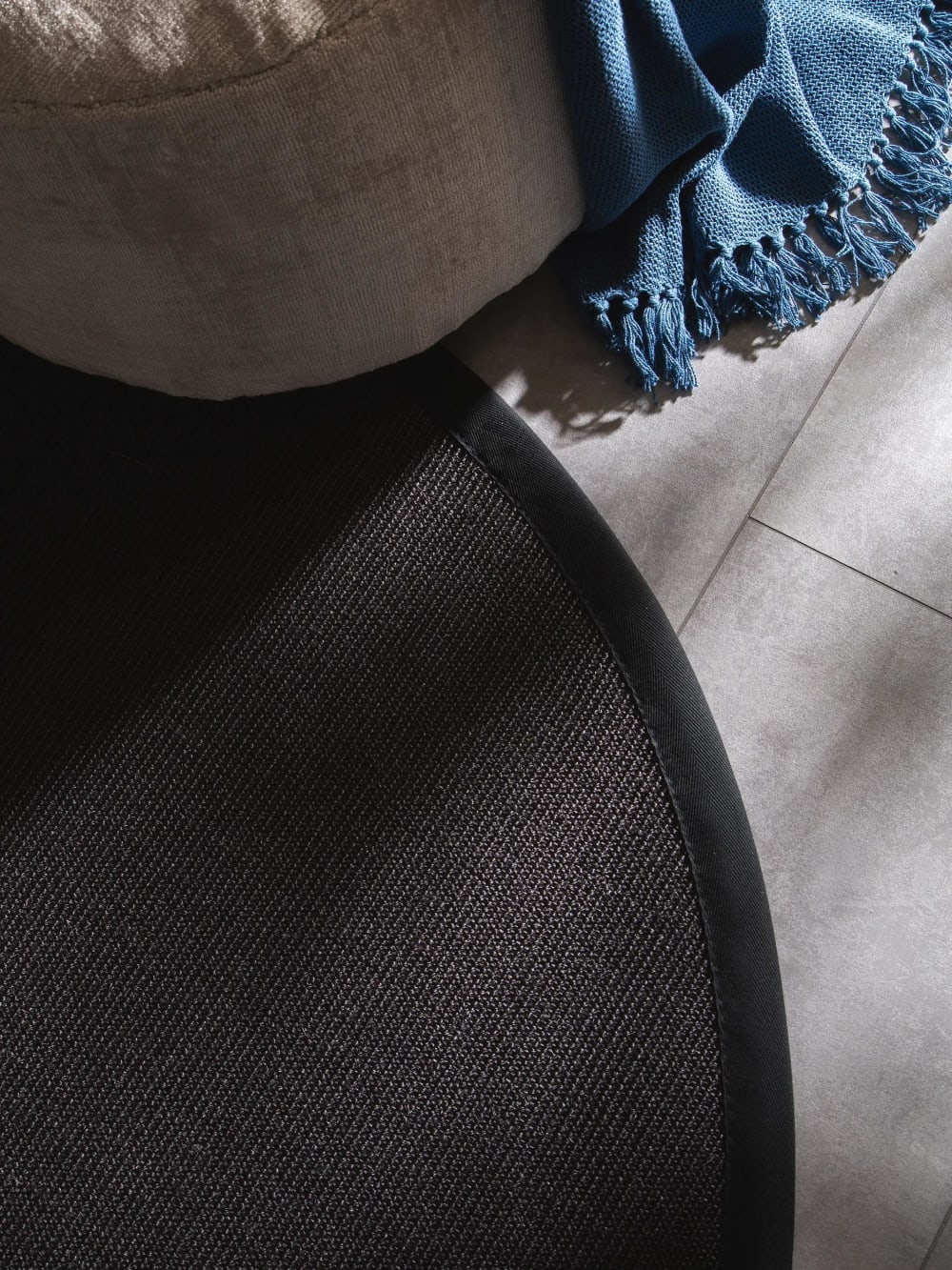 Tapis sisal noir D 250 rond — vue 4