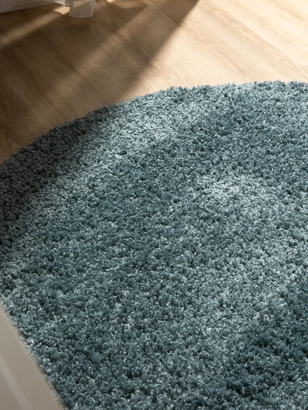 Tapis à poils longs bleu D 80 rond — vue 4
