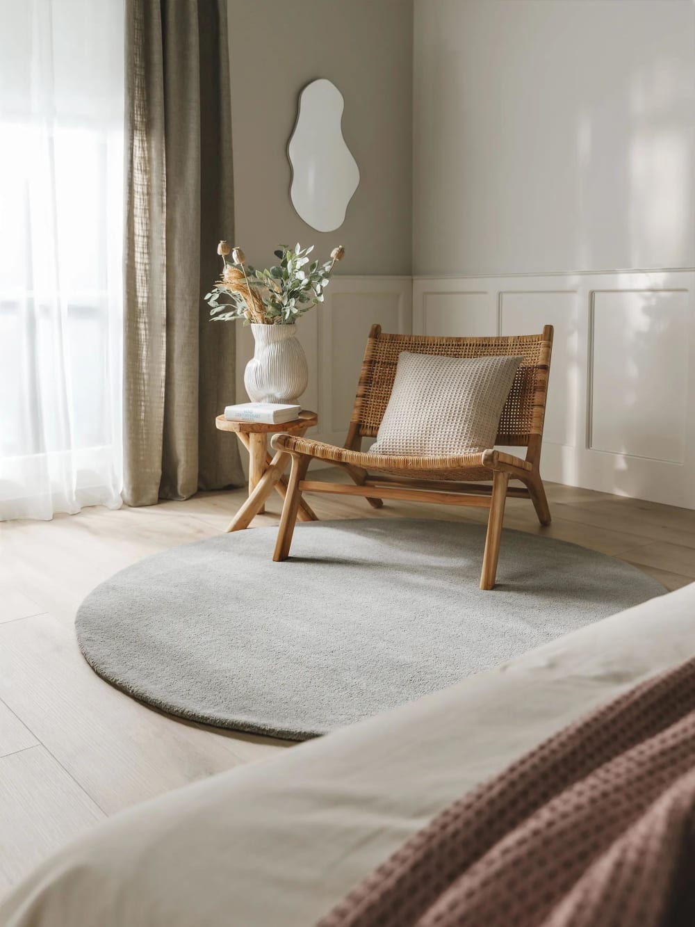 Tapis de laine gris D 100 rond — vue 3