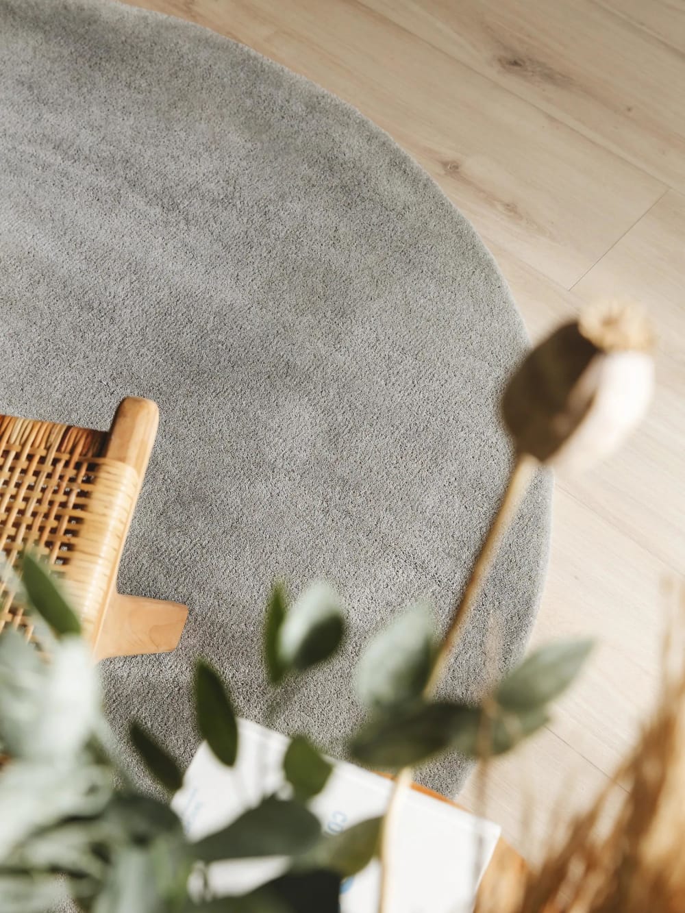 Tapis de laine gris D 100 rond — vue 4