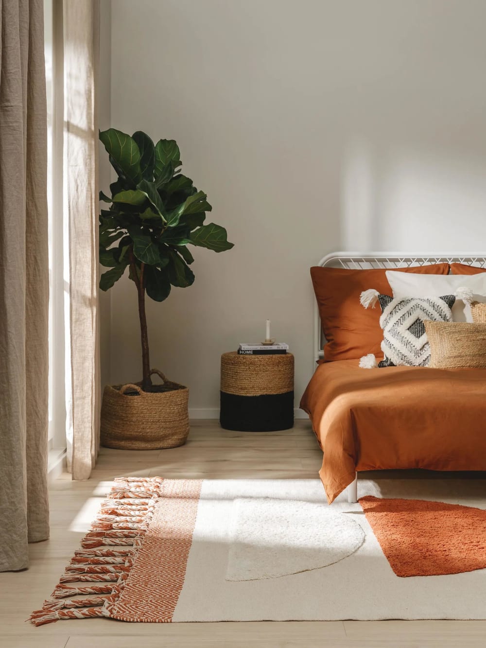 Tapis en coton orange 120x170 — vue 3