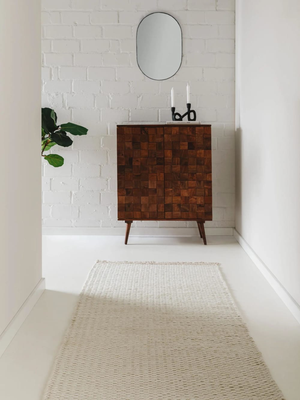 Tapis de laine crème 80x250 — vue 3