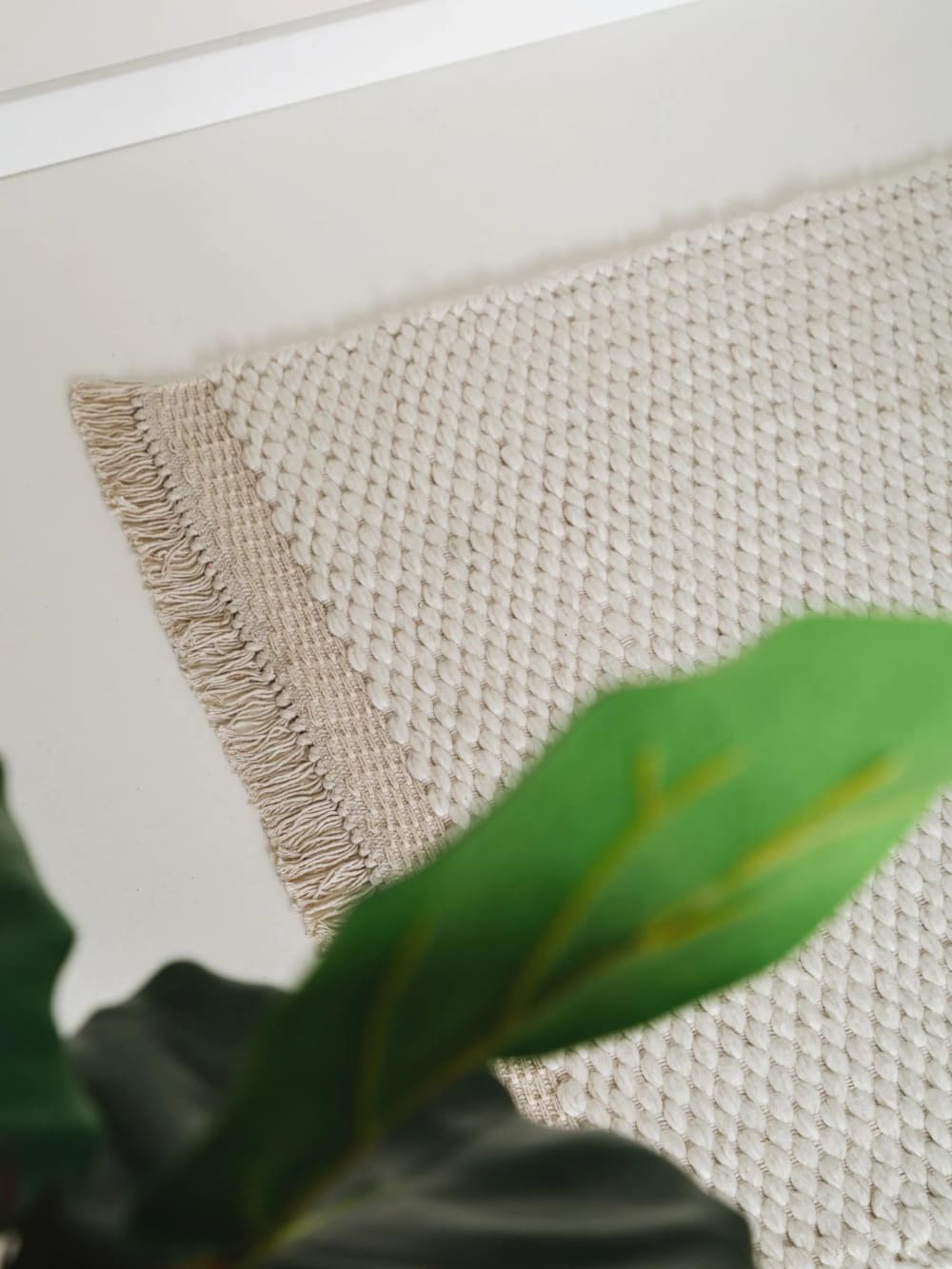 Tapis de laine crème 80x250 — vue 4