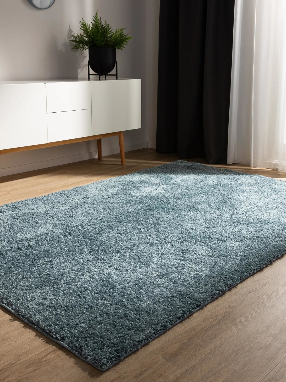 Tapis à poils longs bleu 133x190 — vue 3