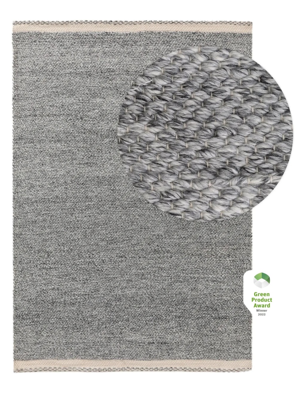 Benuta Teppich aus recyceltem Material grau 120x170 style modern - Pvc - Polyvinlychlorid
