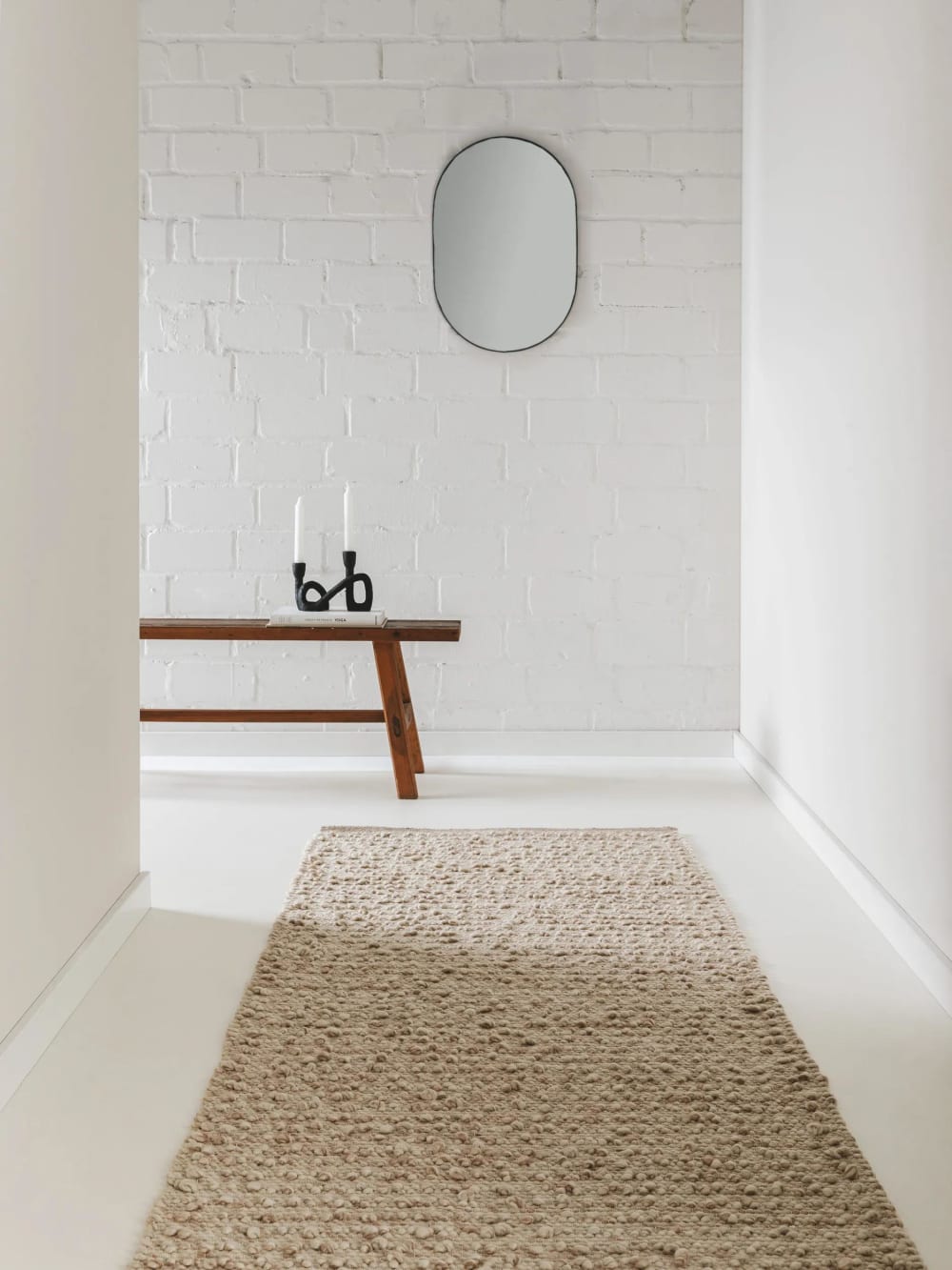 Tapis de laine beige 70x200 — vue 3