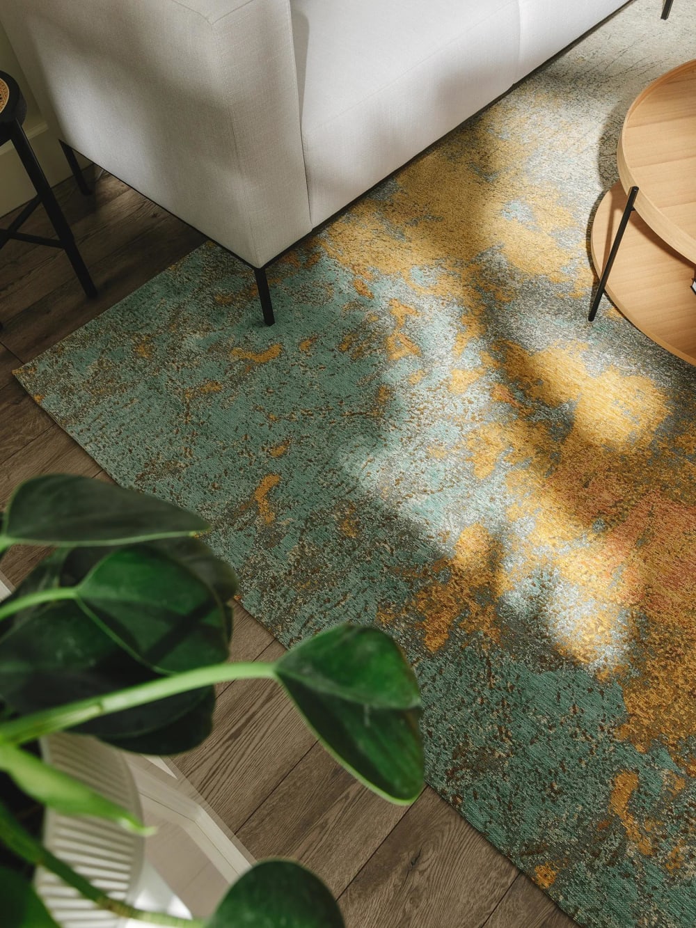 Tapis tissé à plat beige/bleu 120x180 — vue 4
