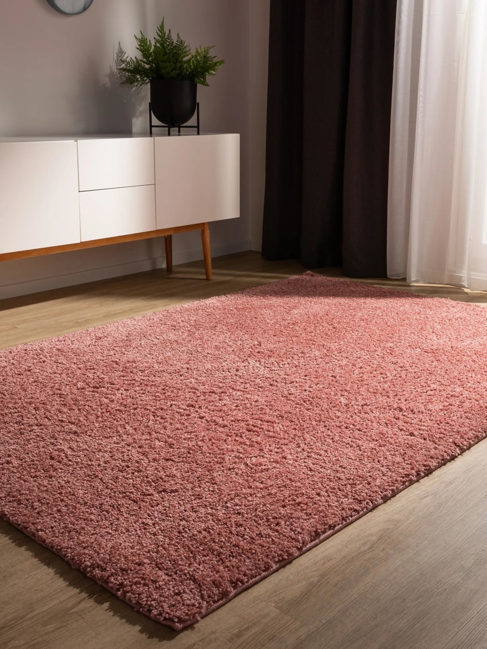 Tapis à poils longs rose 200x290 — vue 3