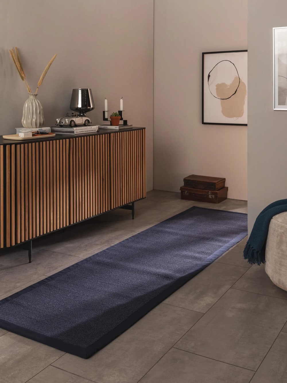Benuta Sisalteppich blau 70x240 style landhaus - Jute