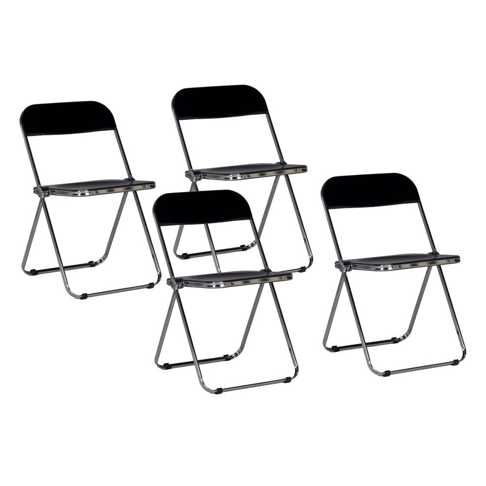 Lot de 4 chaises pliantes - noires