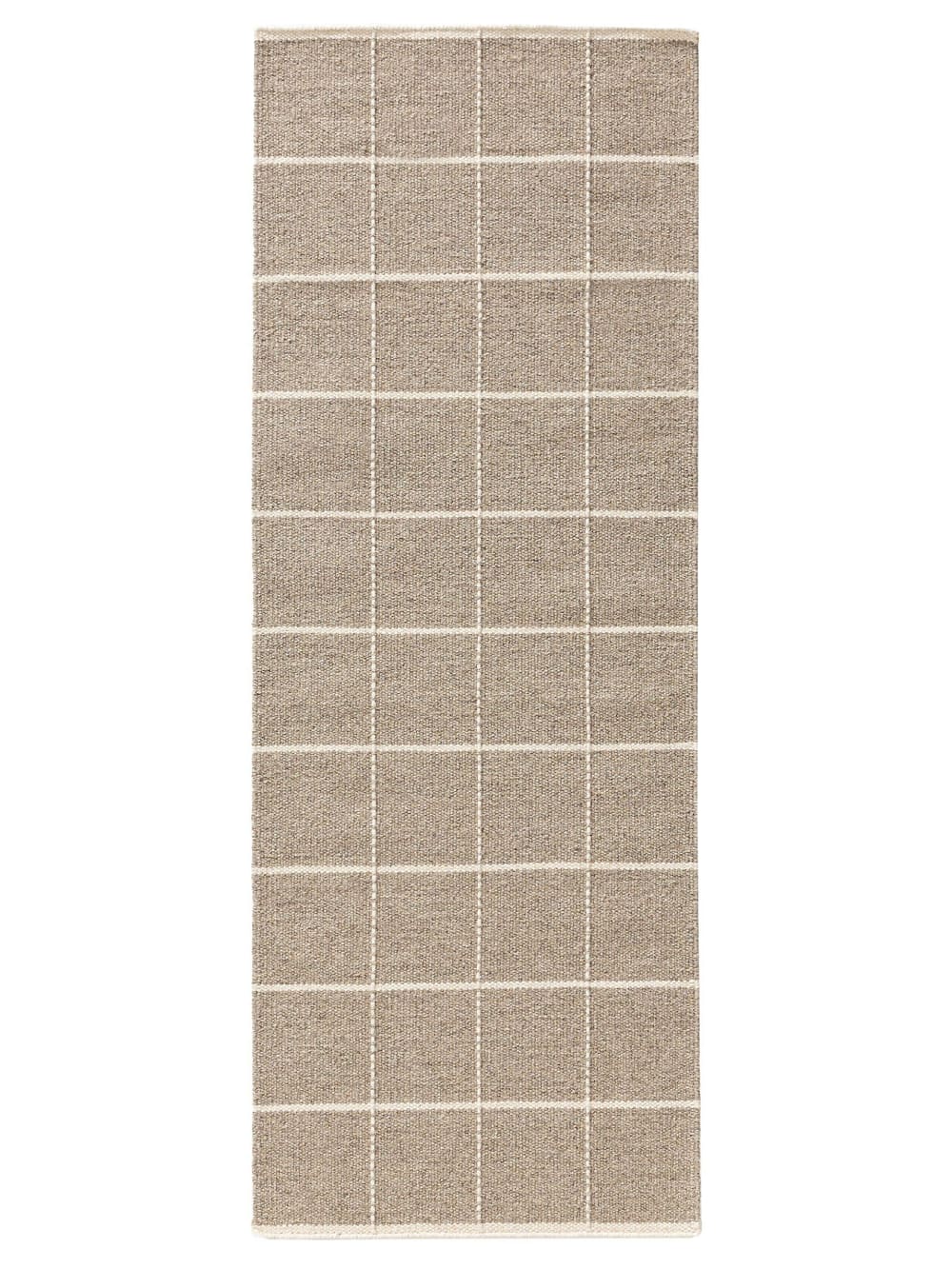 Tapis de couloir en laine taupe 70x200