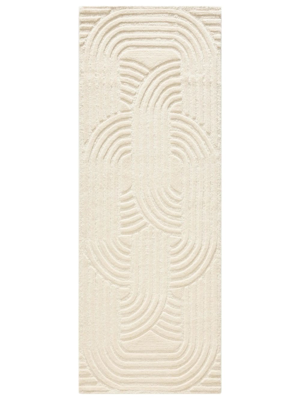 Tapis de couloir en laine crème 70x200