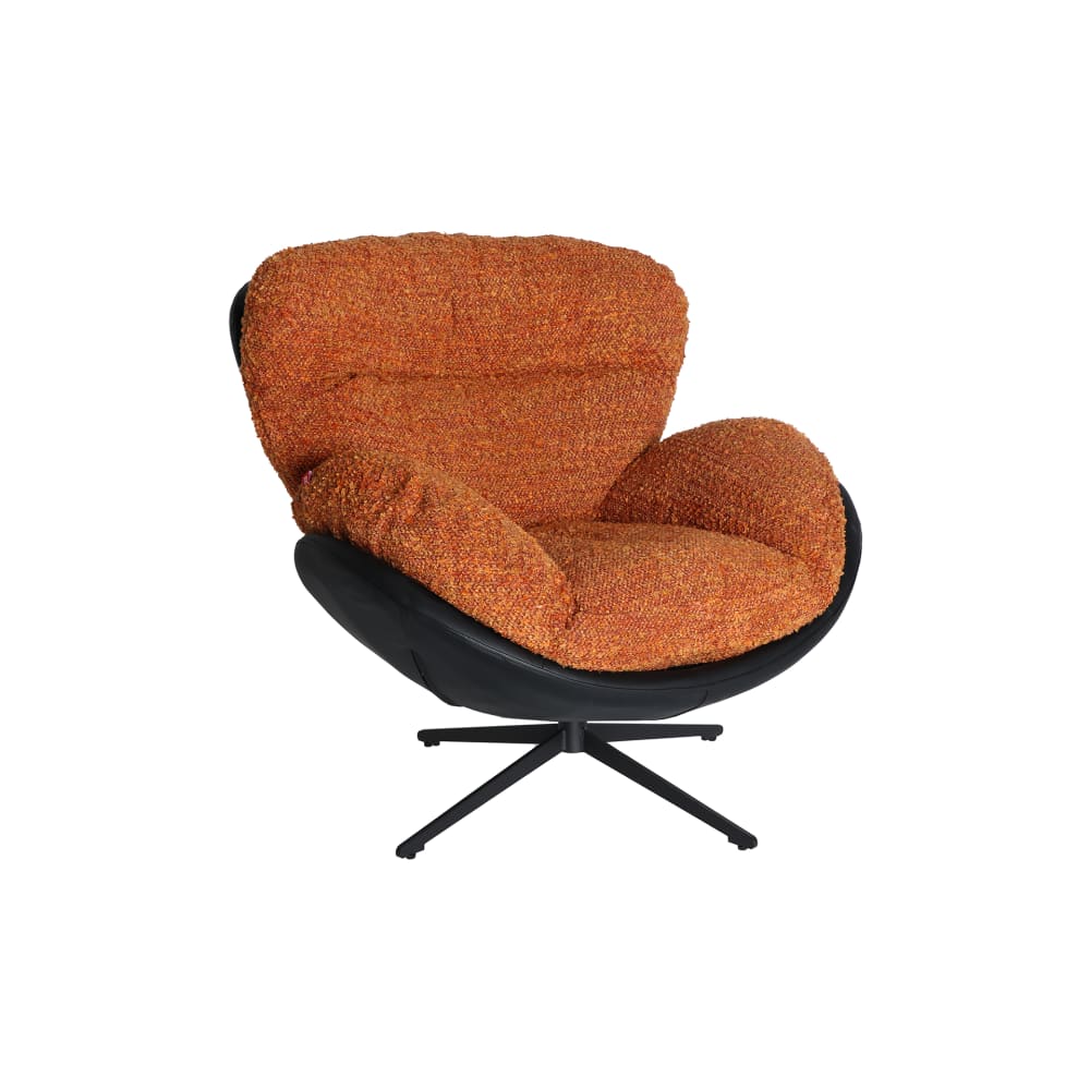 Fauteuil pivotant en fer noir mate 98x94x93 cm