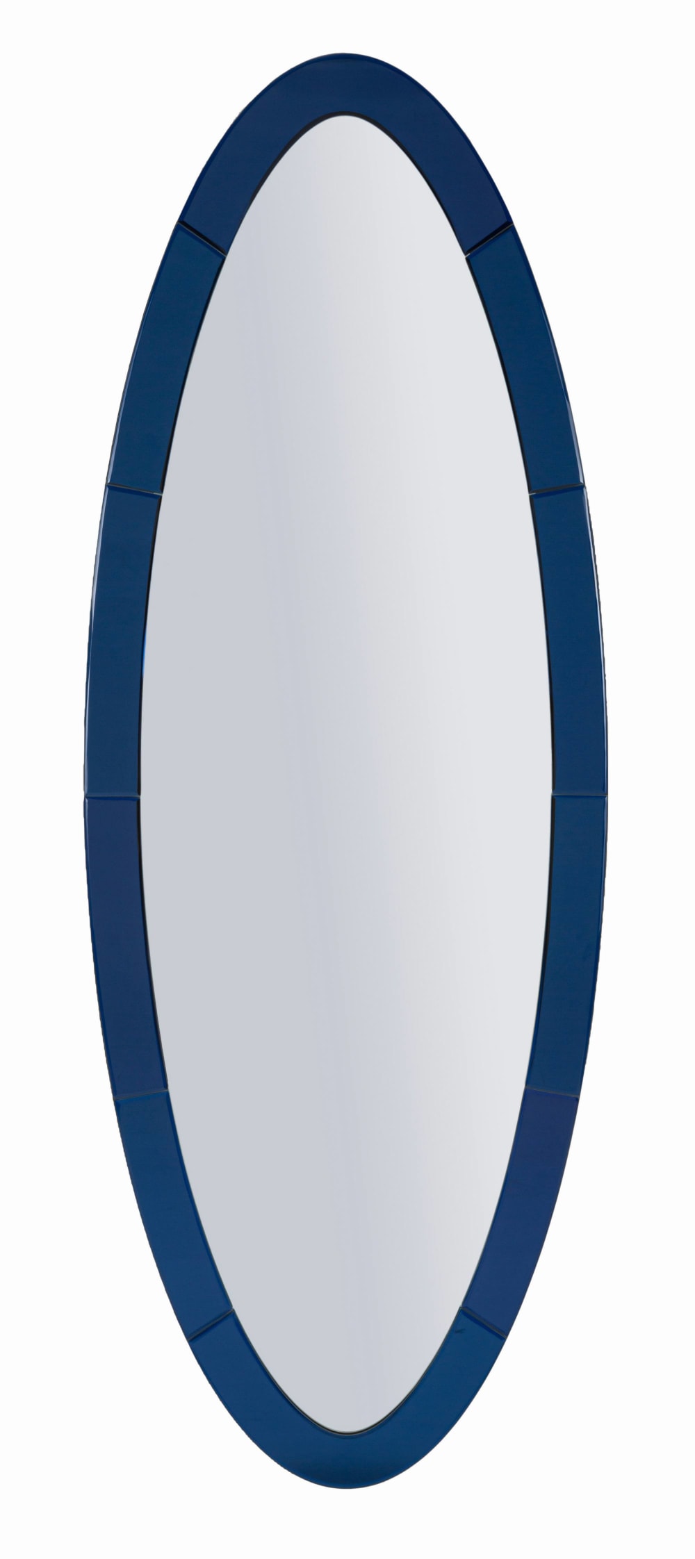 Miroir mural avec cadre en verre bleu 55x2x150 cm