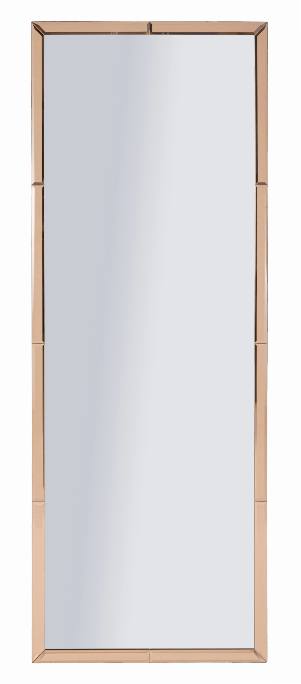 Miroir mural avec cadre en verre rose 55x2x150 cm