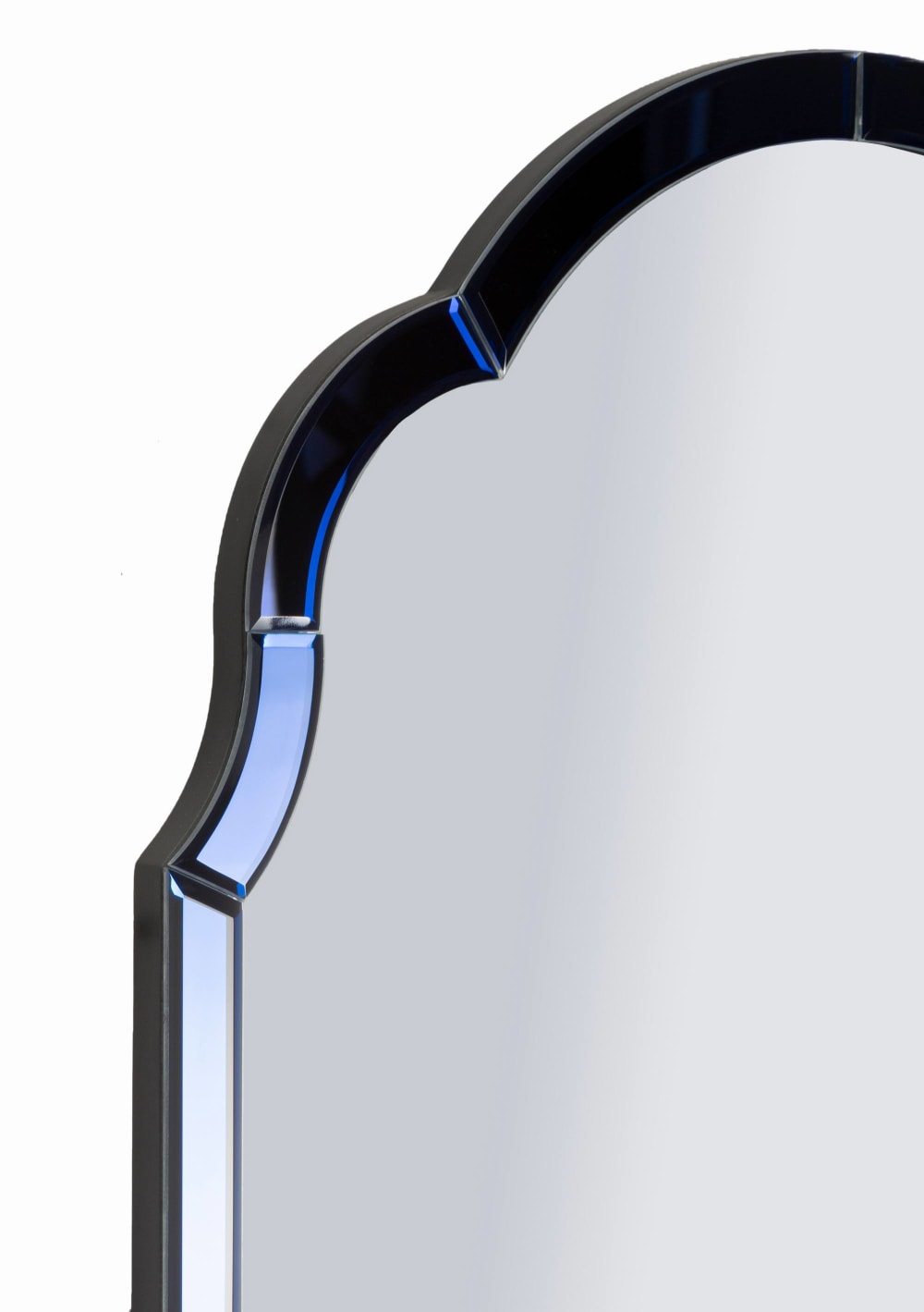 Miroir mural avec cadre en verre bleu 55x2x150 cm