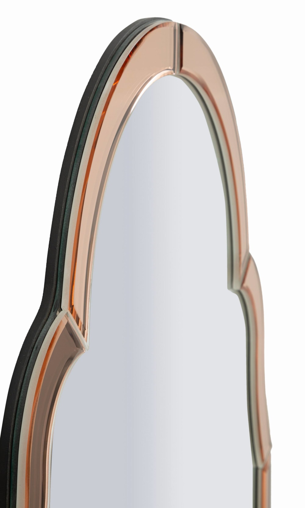 Miroir mural avec cadre en verre rose 47x1x80 cm