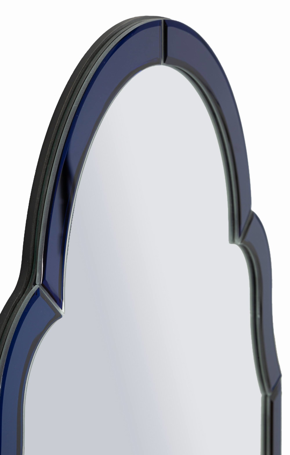 Miroir mural avec cadre en verre bleu 47x1x80 cm
