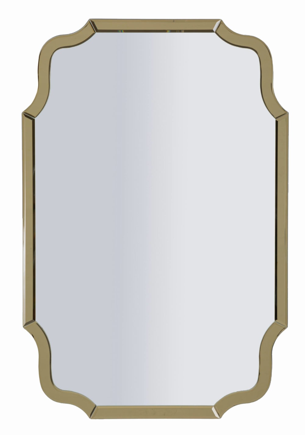 Miroir mural avec cadre en verre doré 60x1x90 cm