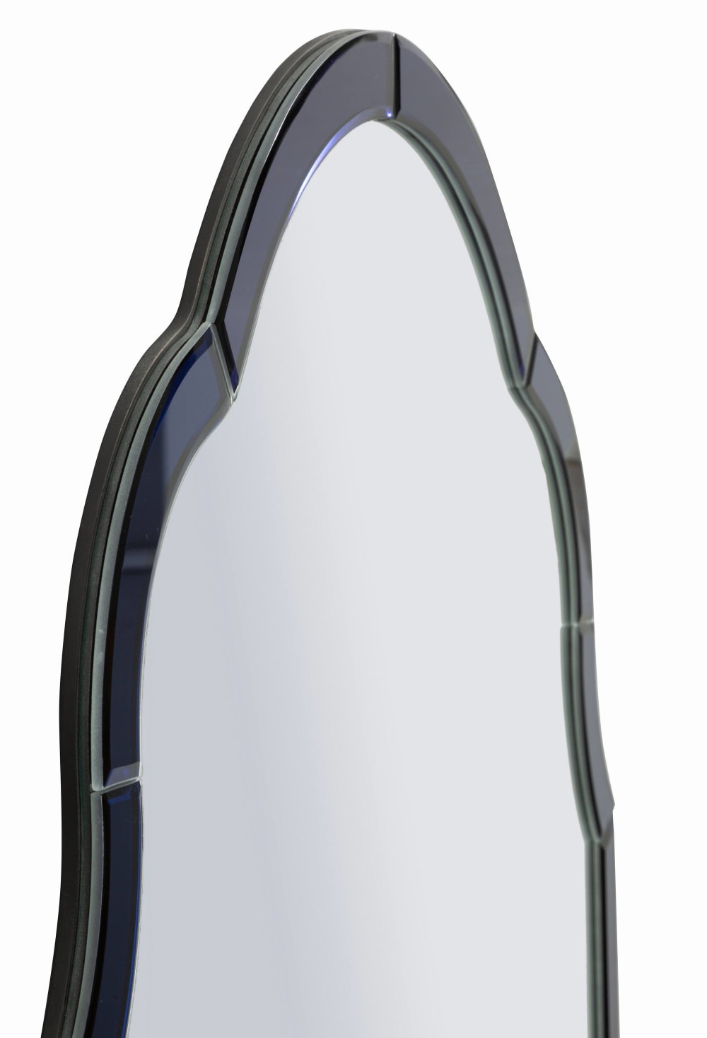 Miroir mural avec cadre en verre bleu 62x1x100 cm