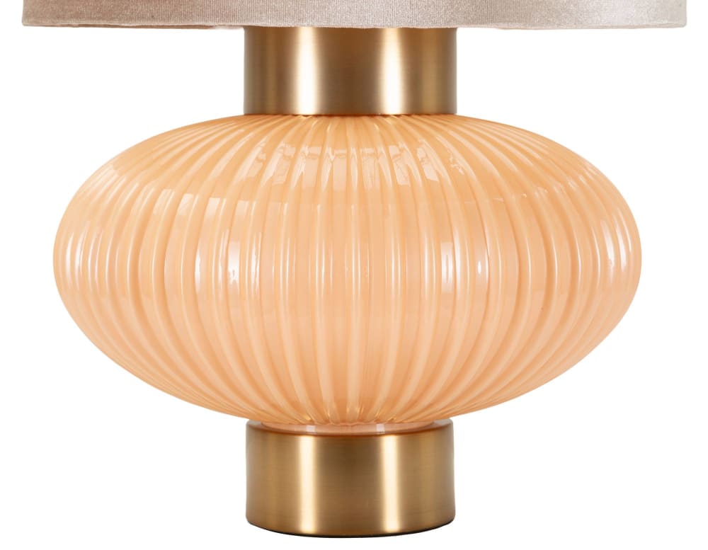 Lampe de table en verre nacré cm ø 33x49 — vue 3