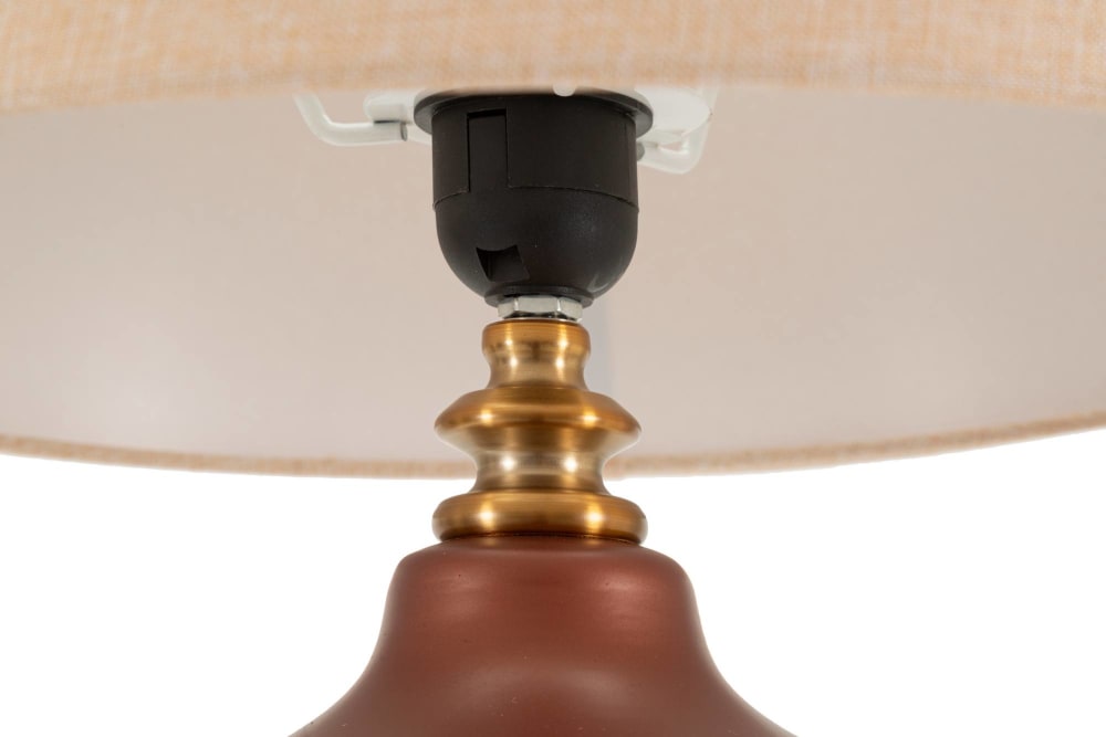 Lampe de table en verre marron, ø 35,5x65 cm — vue 4