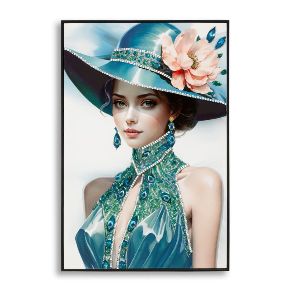 Peinture sur toile laquée avec cadre 62x4x92 cm