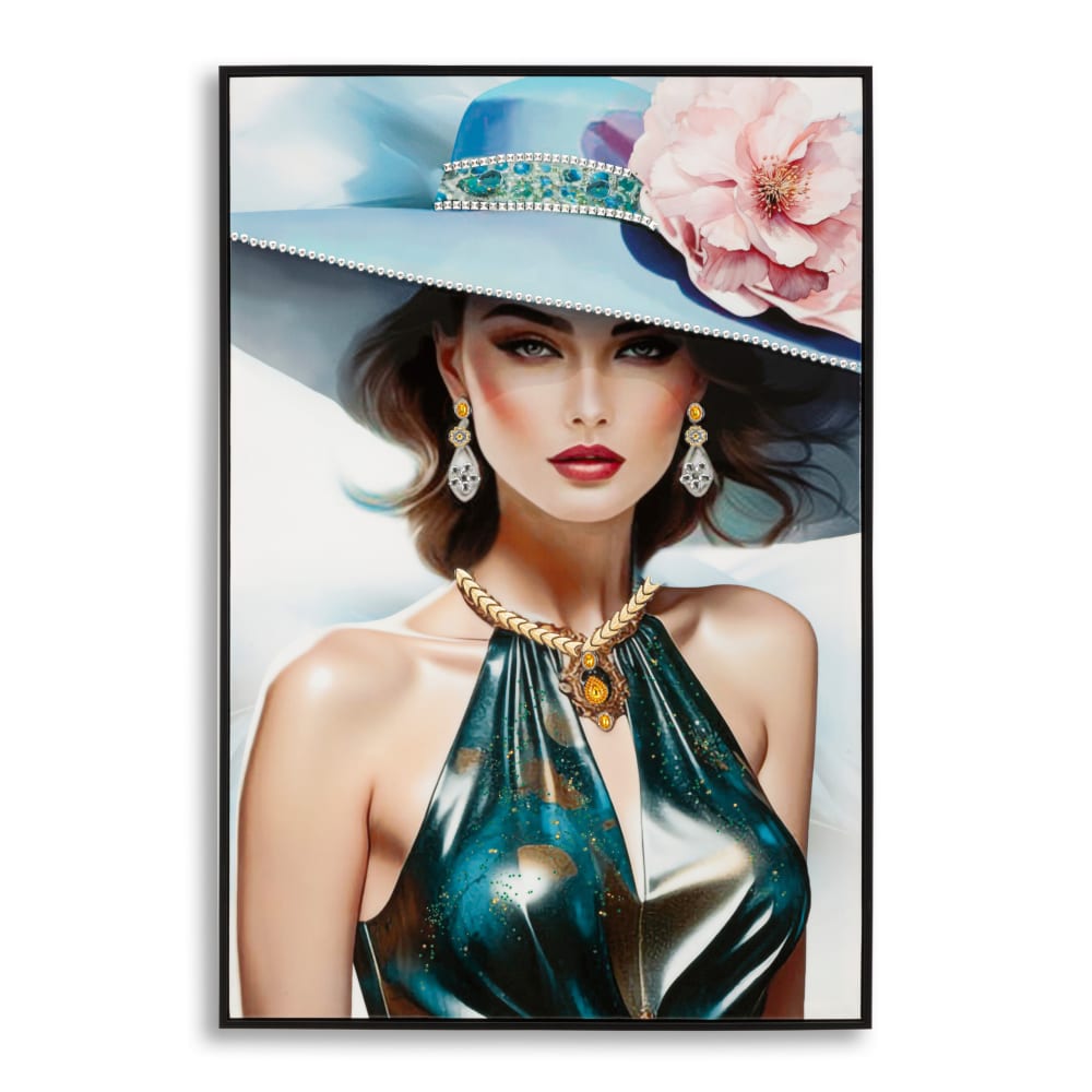 Peinture sur toile laquée avec cadre 62x4x92 cm