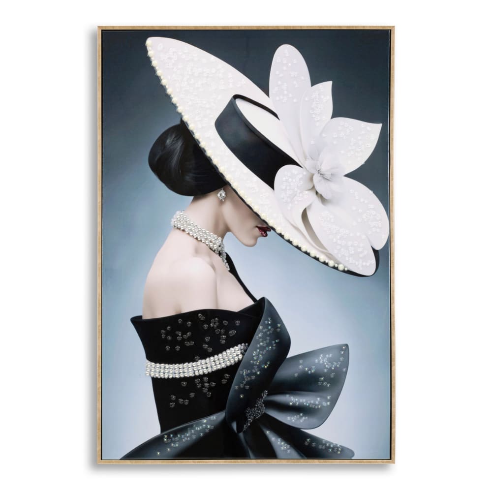 Peinture sur toile laquée avec cadre 62x4x92 cm