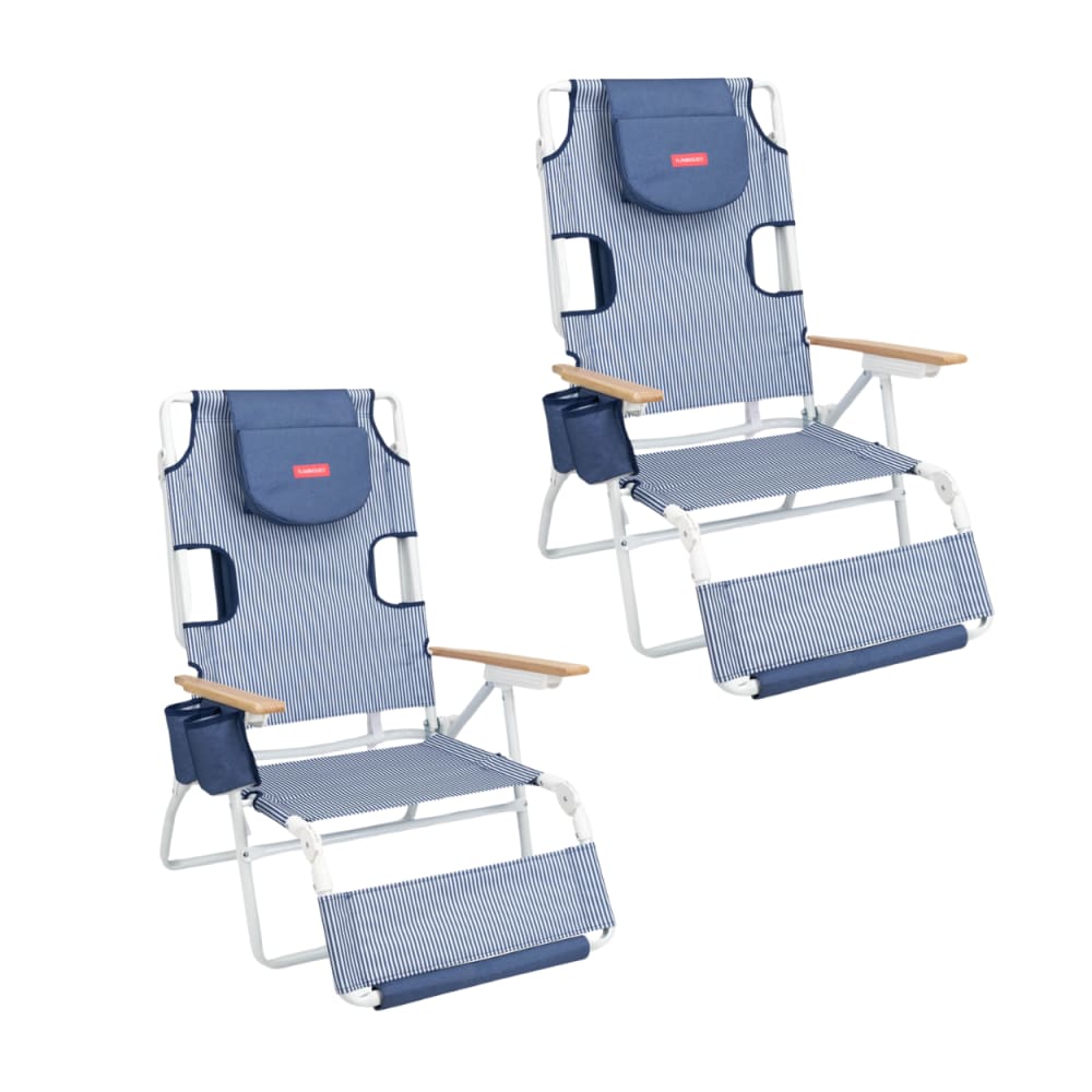 Lot de 2 Chaises Longues Pliables Bleu