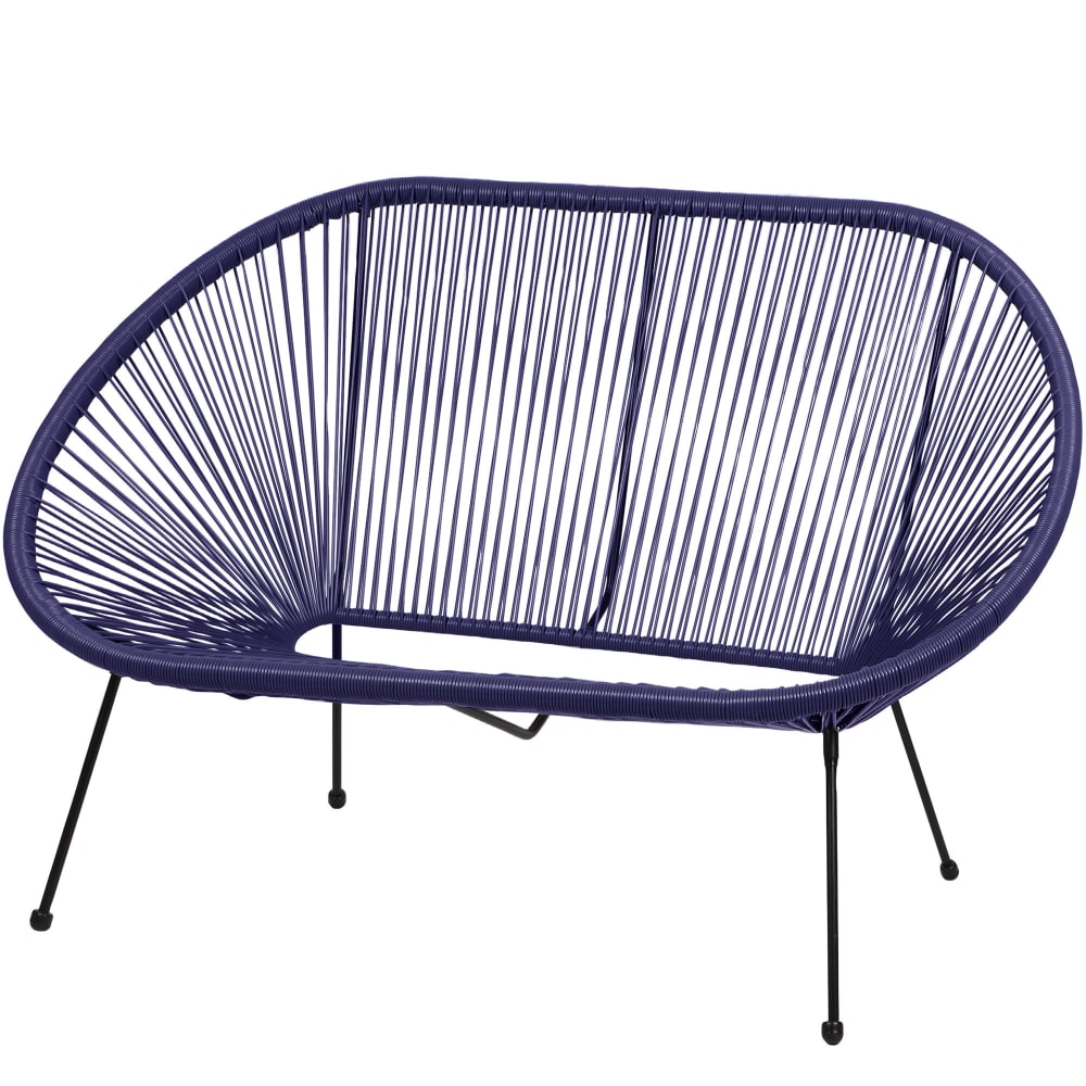 Canapé de jardin 2 places en résine bleu Strings 137x92x85cm