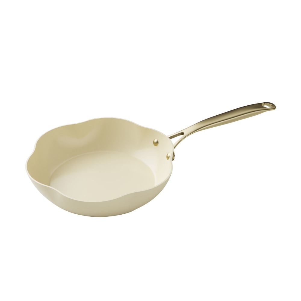 Poêle en aluminium recyclé beige 26cm en forme de fleur