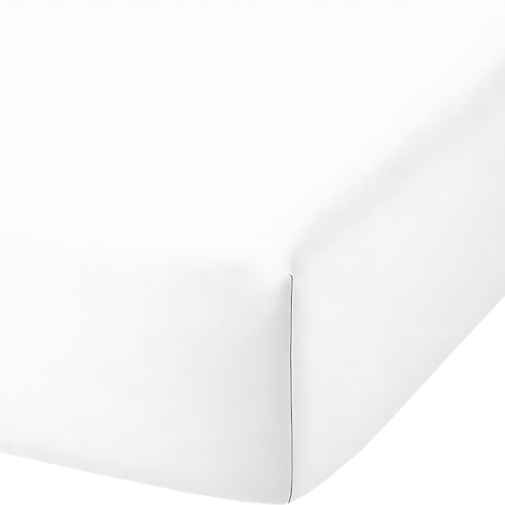 Drap housse en coton blanc 160x200 cm