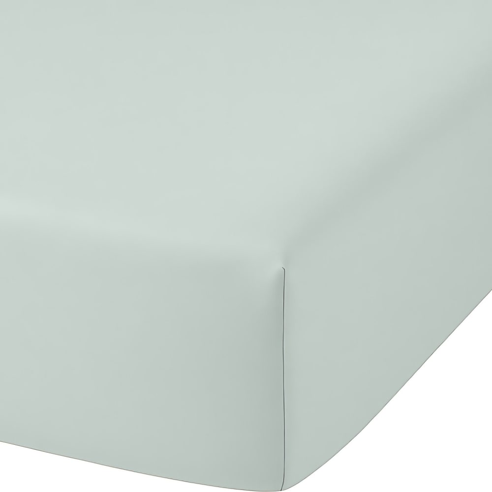 Drap housse en coton vert 160x200 cm