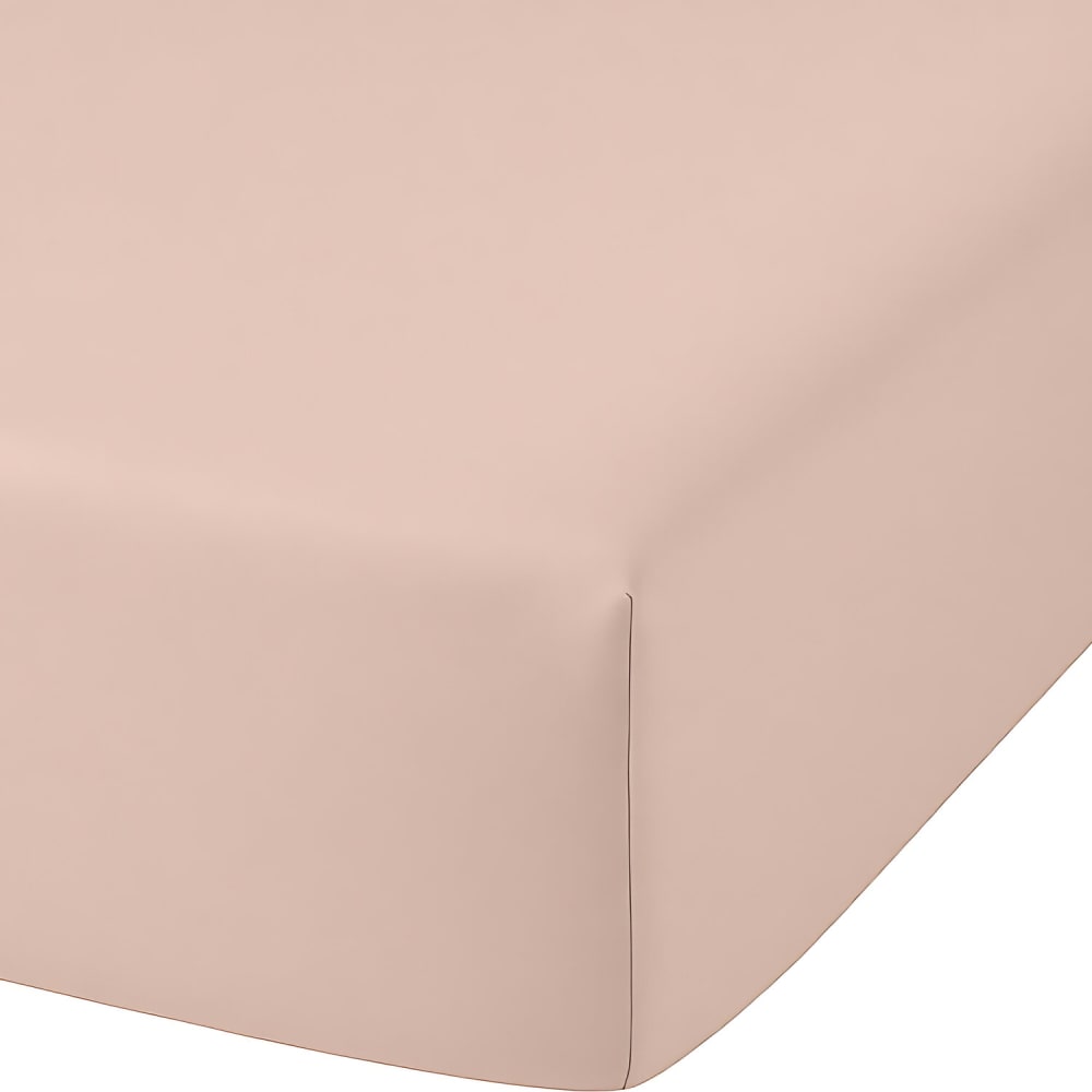 Drap housse en coton rose 160x200 cm