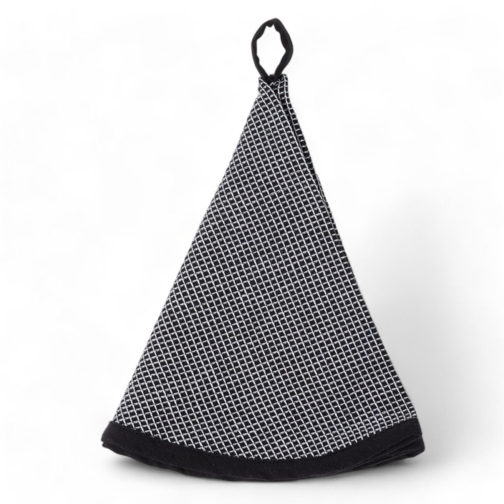Torchon vaisselle rond coton  60x60cm noir