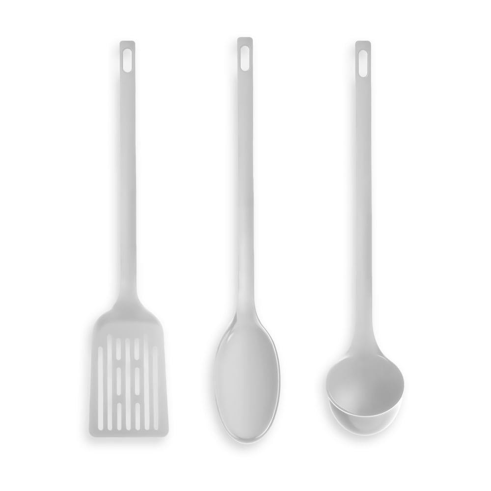 Lot de 3 ustensiles de cuisine  33x8cm blanc