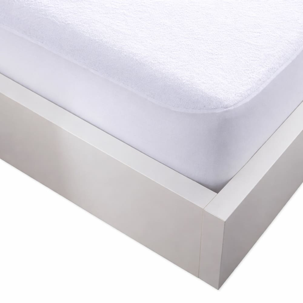 Protège matelas en polyester blanc 180x200 cm