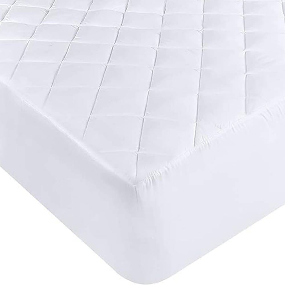 Protège matelas 180x200 cm Polyester Matelasse - Respirant Blanc