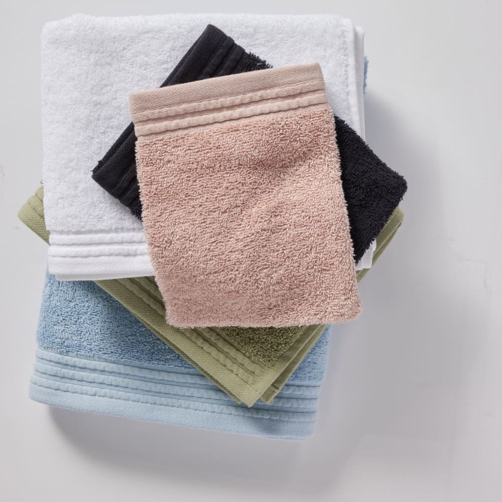 Lot de 2 gants de toilette coton uni 16x21 cm bleu — vue 3