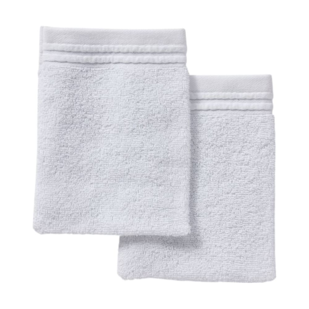 Lot de 2 gants de toilette coton uni  16x21 cm blanc