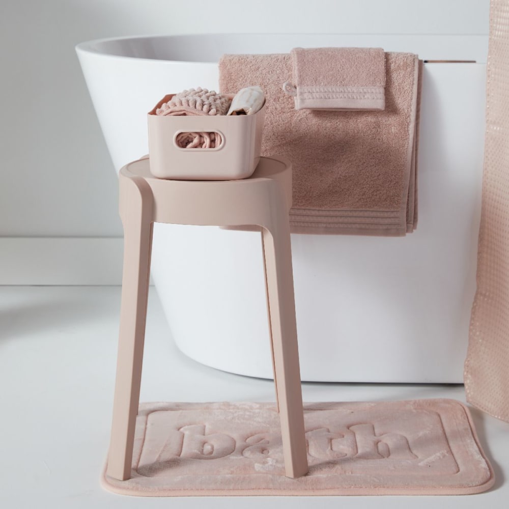 Lot de 2 gants de toilette coton uni 16x21 cm rose — vue 4