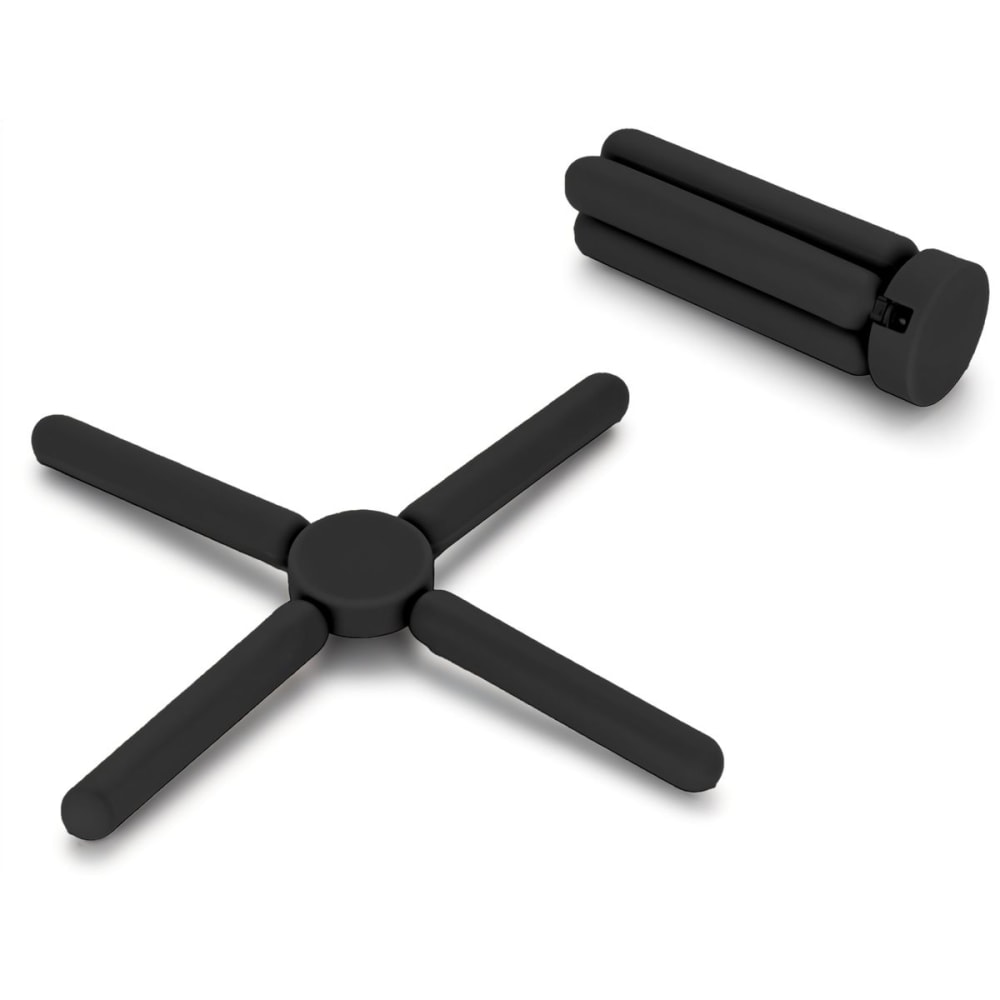 Dessous de plat pliant compact  21x21 cm noir