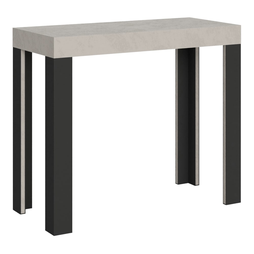 Itamoby Ausziehbarer Konsolentisch 90x40/300cm in Holzoptik Kaschmir, Eisen style modern Grau Spanplatte