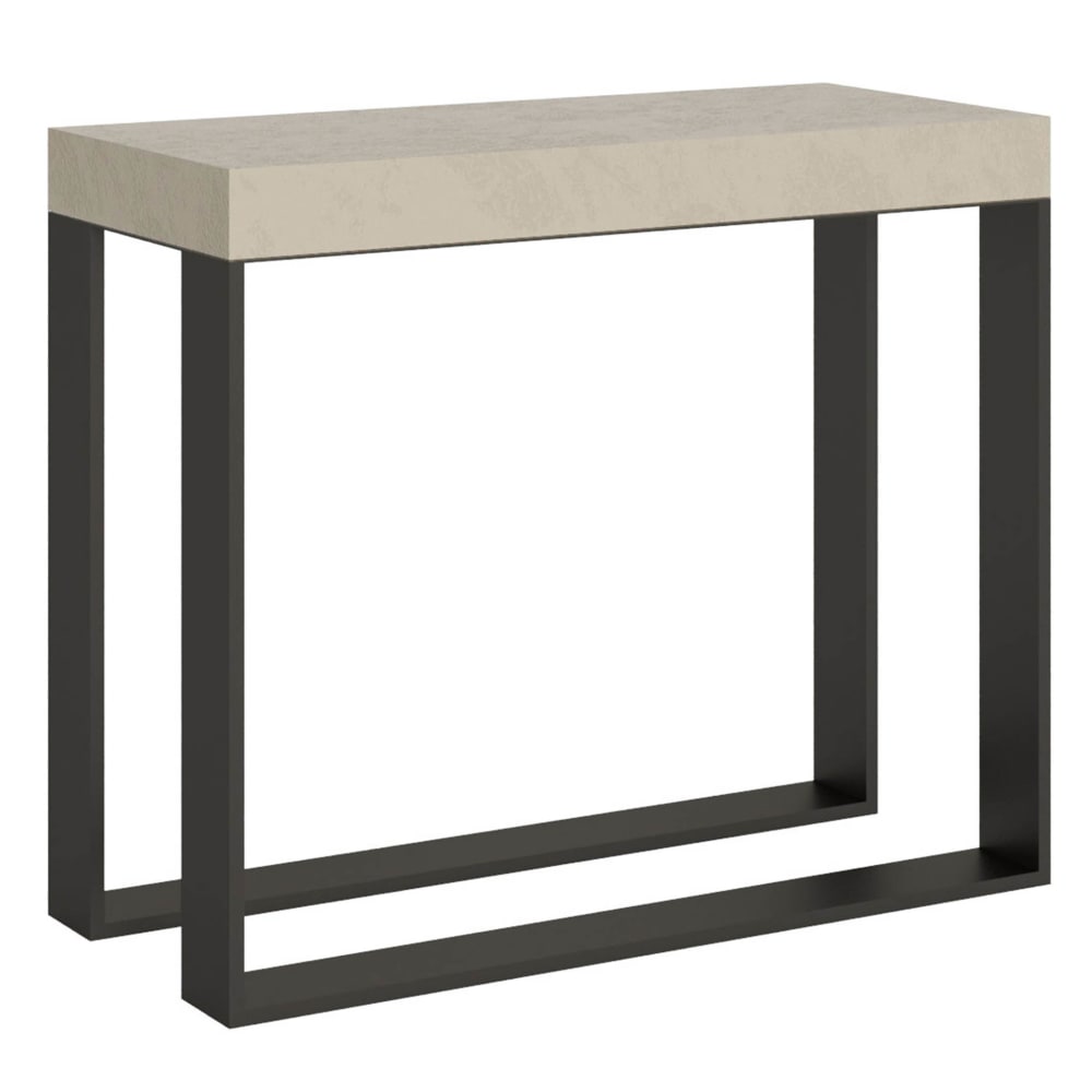 Itamoby Ausziehbarer Konsolentisch 90x40/196cm in Holzoptik Kaschmir, Eisen style modern Grau Spanplatte