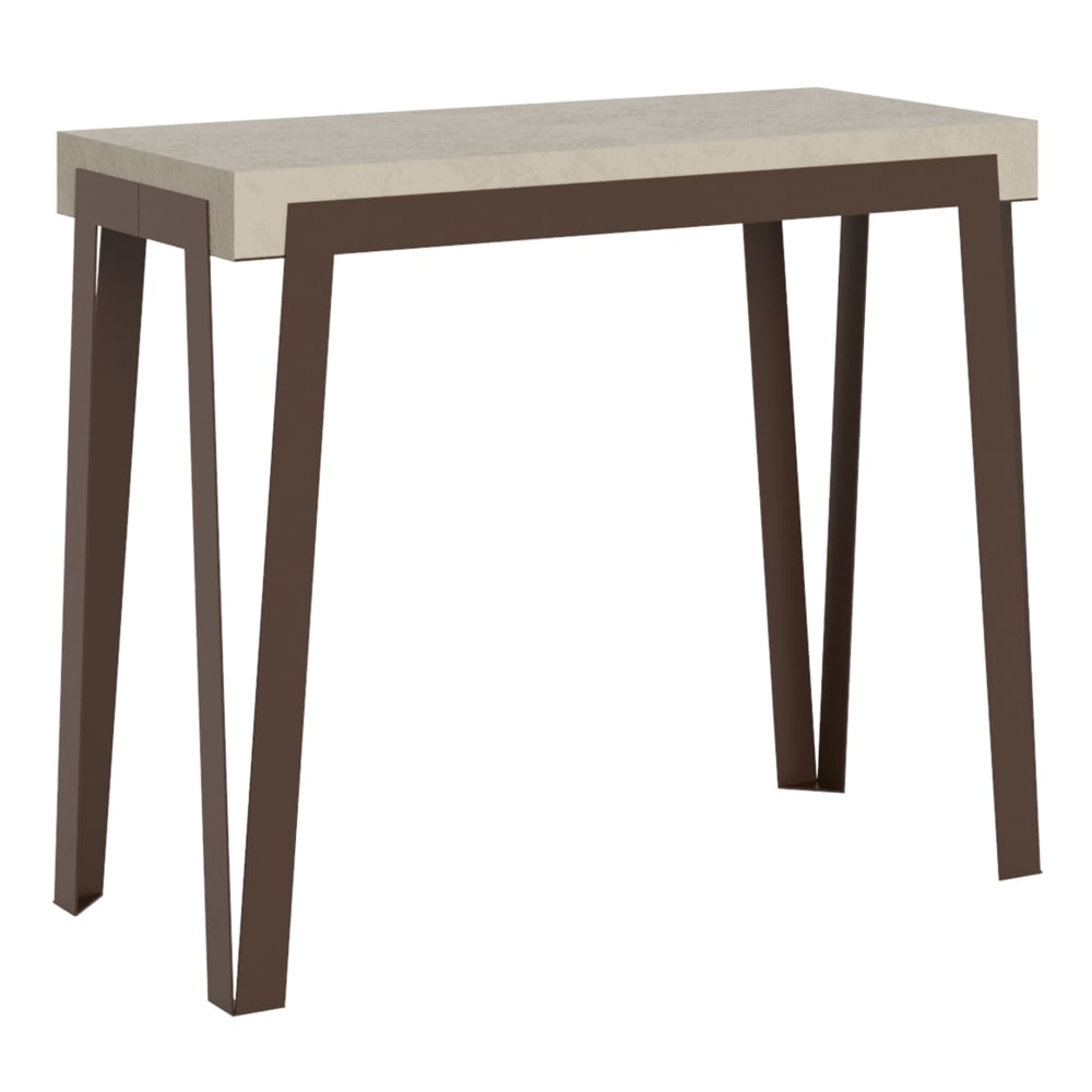 Itamoby Ausziehbarer Konsolentisch 90x40/300cm in Holzoptik Kaschmir, Eisen style modern Grau Spanplatte