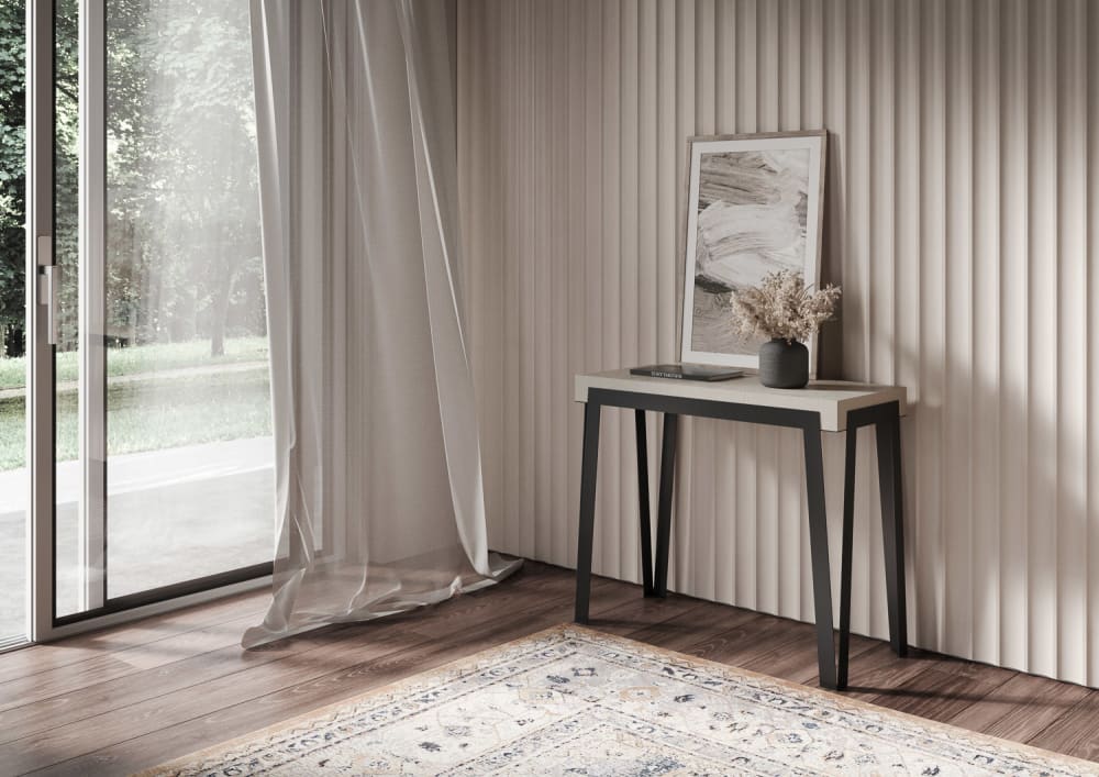 Ausziehbarer Konsolentisch 90x40/196cm in Holzoptik Kaschmir,
