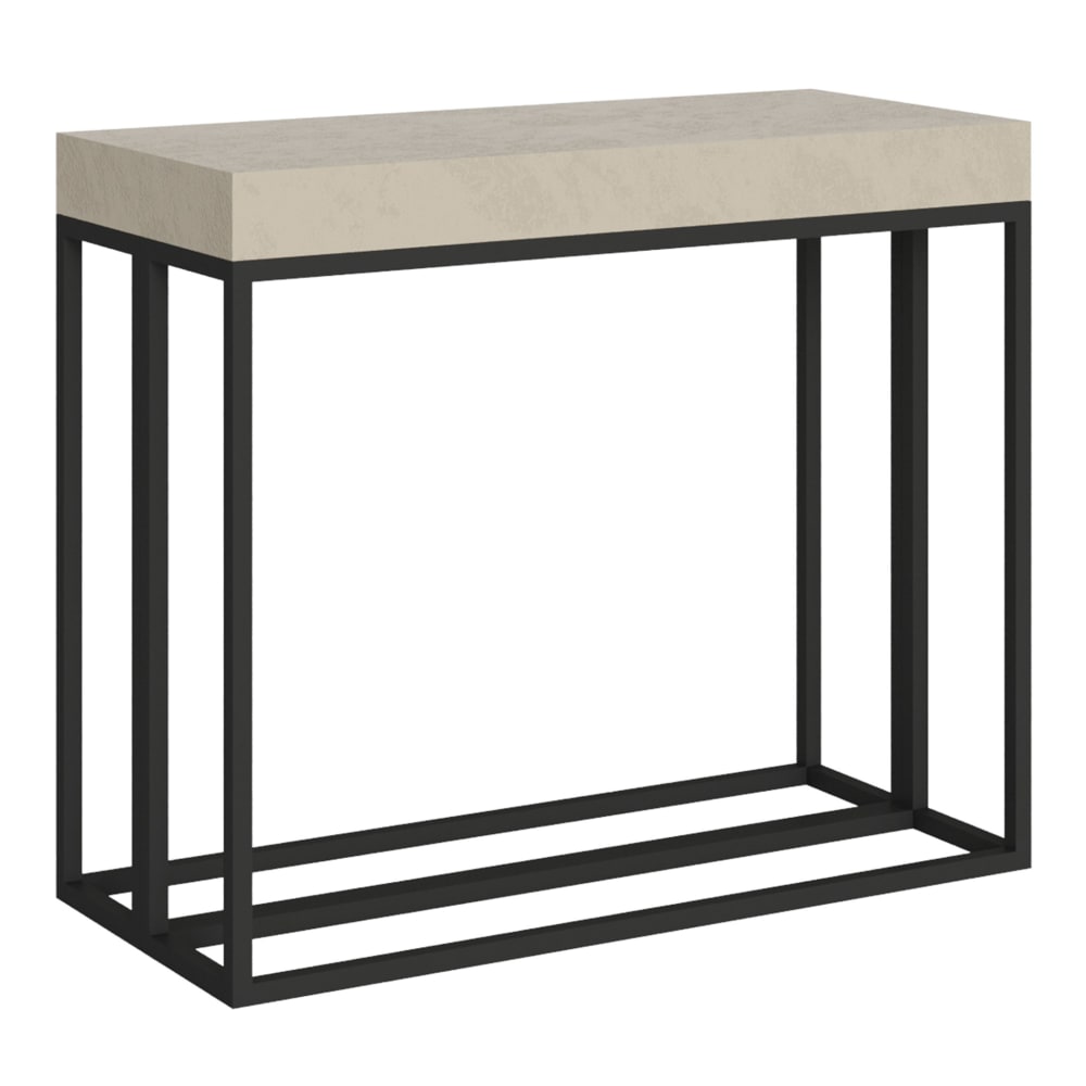 Itamoby Ausziehbarer Konsolentisch 90x40/300cm in Holzoptik Kaschmir, Eisen style modern Grau Spanplatte